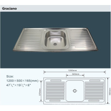 Großhandel Portable Camping Badezimmer Handwäsche Edelstahl Spülbecken mit Doppel-Drainboard